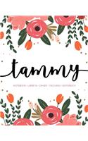 Tammy: Notebook - Libreta - Cahier - Taccuino - Notizbuch: 110 pages paginas seiten pagine: Modern Florals First Name Notebook in Coral, Pink & Orange on W