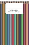 Wide Ruled Composition Notebook 6" x 9". Kids Colored School Pencil Crayon: 6" x 9". 200 Pages. Book Cover With Beautiful Kids Colored School Pencil Crayon Background Pattern.