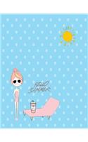 Hello summer: Hello summer on blue cover and Lined pages, Extra large (8.5 x 11) inches, 110 pages, White paper(4 Hello Summeron Blue Notebook)