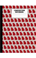 Composition Notebook: Georgia Composition Book Wide Ruled State Design Lined 100 Page Journal for Primary Elementary School Students