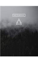 Aesthetic Art Journaling: Light Weight Mountain Hiking Composition Book - 150 Unlined/Drawing Pages - Misty Dark Forest