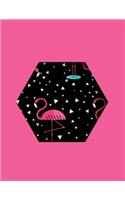 Pink Flamingo Lined Notebook: Large Composition Notepad Journal For Women Ladies Girls, Blank Medium College Ruled Pattern Sheets, Great for Planning Designing Sketching Drawing 