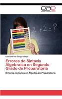 Errores de Sintaxis Algebraica En Segundo Grado de Preparatoria