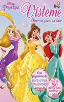 Princesas. Visteme. Disenos para brillar: Con pegatinas de purpurina multicolor