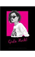 Girls Rock - Solid Black Paper Notebook