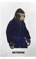 Notebook: Lined empty Gorilla notebook to documentary your judo, ju jutsu, Brazilian jiu-jitsu, bjj techniques. Diary or journal for notes or memories. Perfec