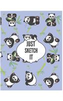 Just Sketch It: Cute Panda Sketchbook for Adults/Children Animals Lovers to Sketching, Whiting, Drawing, Journaling and Doodling, (8.5x11x Inch. 21.59x27.94 cm.) 12