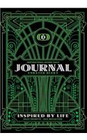 Inspirational Guided Daily Journal Undated Diary: Ideal journal to beat the blank page, 7"x10" notebook with green Art Deco cover, 202 pages, undated daily prompts and space for images, drawings, do