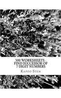 500 Worksheets - Find Successor of 7 Digit Numbers