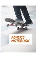 Asher's Notebook: - My Name Journal, Lined Journal, 100 pages, 8.5x11 large print, Soft Cover, Matte Finish.