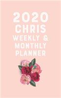 CHRIS planner 2020-2021, planner calendar 2020 for CHRIS Monthly Weekly 2020 Planner A beautiful: Planner 2020 / Planner Book Gift, 100 Pages, 5 x 8 inches, CHRIS Planner, Planner Book, 2020 planner weekly and monthly, planner's, work, or home!, 