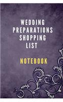 Wedding preparations shopping list notebook ideal for wedding shopping essentials and to be ready for the wedding day