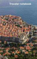 Traveler Notebook: Lined paper 100 pages journal - On the cover a breathtaking view of the old city of Dubrovnik. 6x9 inches.