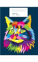 Colorful Cat Composition Notebook