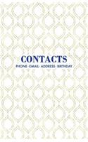 Contacts: Victorian Gold and White Address Book and Special Occasion Book + Birthdays Anniversaries Calendar with A-Z Tabs