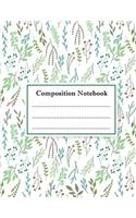 Composition Notebook: Lined Paper, Quote Journal, Large (8.5 x 11 inches), 110 Pages - Leaves Pattern Cover
