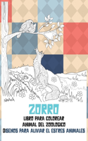 Libro para colorear - Diseños para aliviar el estrés Animales - Animal del zoológico - Zorro
