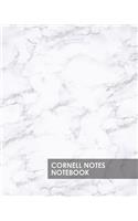 Cornell Notes Notebook: Elegant White Marble - Proven Study Method for College, High School and Homeschool Students - 8x10 140 Blank Lined Pages - Simple Effective Fun and 
