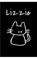 Lizzie: Composition Notebook Plain College Ruled Wide Lined 6" x 9" Journal Cute Meow Funny Kawaii Gifts for cool cat lover's Organizer Record Log Passwords