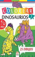 Colorear dinosaurios 1: Libro para colorear para niños de 4 a 12 años - 25 dibujos - Volumen 1