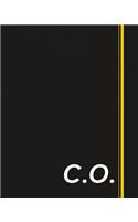 C.O.: Classic Monogram Lined Notebook Personalized With Two Initials - Matte Softcover Professional Style Paperback Journal Perfect Gift for Men and Women