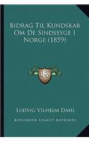 Bidrag Til Kundskab Om De Sindssyge I Norge (1859)