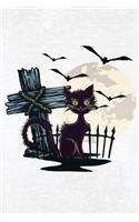 Graveyard Bats & Cat Notebook: 150 Page Notebook Journal Diary