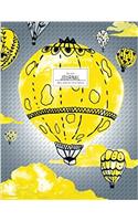 Dot Grid Journal - Yellow Watercolor Hot Air Balloons (Large Journals To Write In)