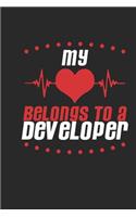 My Heart Belongs To A Developer: Developer Notebook - Developer Journal - Handlettering - Logbook - 110 DOTGRID Paper Pages - 6 x 9