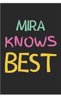 Mira Knows Best: Lined Journal, 120 Pages, 6 x 9, Mira Personalized Name Notebook Gift Idea, Black Matte Finish (Mira Knows Best Journal)