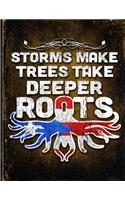 Storms Make Trees Take Deeper Roots: Puerto Rico Flag Customized Personalized Gift for Puerto Rican Boricua Coworker Friend Planner Daily Weekly Monthly Undated Calendar Organizer Journ
