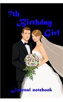7th Birthday girl journal notebook