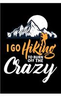 I go hiking to burn off the crazy