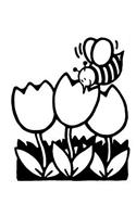 Bee on Tulips Composition Notebook, Wide Ruled