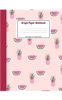 Graph Paper Composition Notebook: Pink Watermelon Pineapple Student Quad Rule 4x4 Grid Paper Journal. Mathematics, Science, Drawing & Design, Writing Practice Book, Role Play Games, 