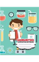 Handwriting primary composition notebook, 8 x 10 inch 200 page, Scientist and laboratory: Kids composition book journal for kindergarten first, 2nd, 3rd and 4th grade