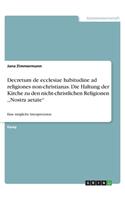 Decretum de ecclesiae habitudine ad religiones non-christianas. Die Haltung der Kirche zu den nicht-christlichen Religionen, Nostra aetate