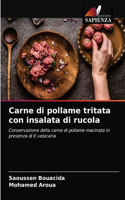 Carne di pollame tritata con insalata di rucola