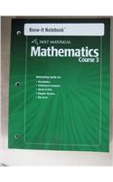 Holt McDougal Mathematics: Know-It Notebook Course 3