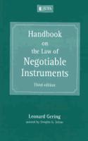Handbook on the Law of Negotiable Instruments