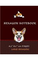 Hexagon Notebook 8.5 x 11 120 Pages Large Hexagons