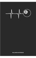 Billiards Notebook: Lined Log Book For Billiards Player: Funny Billiards Journal Heartbeat Ecg Gift