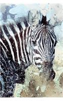 Notebook: Lined Notebook Watercolor Journaling Ruled Workbook Diary For Animals zebra lovers Children Gifts (107 pages, 6x9)