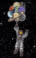 Astronaut With Balloons That Look Like Planets