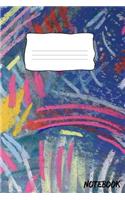 Notebook: 120 Dot Grid Pages, 6 X 9 Inches, White Paper, Matte Finished Soft Cover (Colorful Lines Curve Vertical Diagonal Abstract Art Oil Painting)