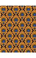 Cornell Notes Notebook: Floral Bursts/Blue - Large 8.5"x11" - 140 Page - Cornell Note Taking System for Students - College-Ruled - Softbound - Glossy Cover