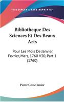 Bibliotheque Des Sciences Et Des Beaux Arts