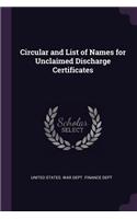 Circular and List of Names for Unclaimed Discharge Certificates