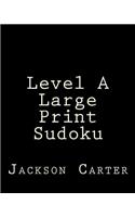 Level A Large Print Sudoku: Easy to Read, Large Grid Sudoku Puzzles