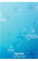 Calendrier / Agenda Perpétuel avec Sudokus Difficiles et Experts - Couverture Triangles Bleus (15 x 23 cm)